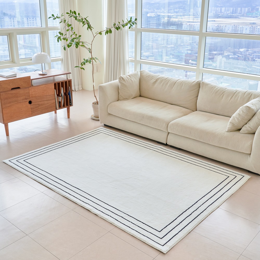 채우다공간 거실 단모 대형 먼지없는 워셔블 러그 카페트 80x120