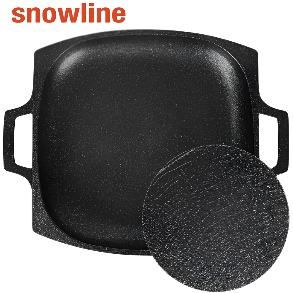 스노우라인 전골 깊은 그리들 캠핑 코팅 바베큐 그릴 불판 36cm