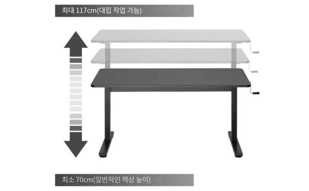 alterzone ALZMSD-1 알터존 높이조절 서재 사무용 사무실 업무용 일자 책상 - 상세 이미지 4