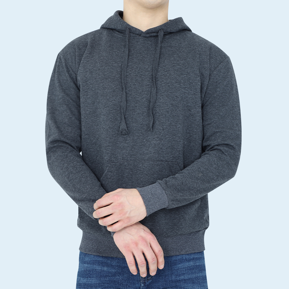 남녀공용 모자큰후드티 길단후드티 단체 주문제작 무지 회색 특양면 빅사이즈 - 상세 이미지 5
