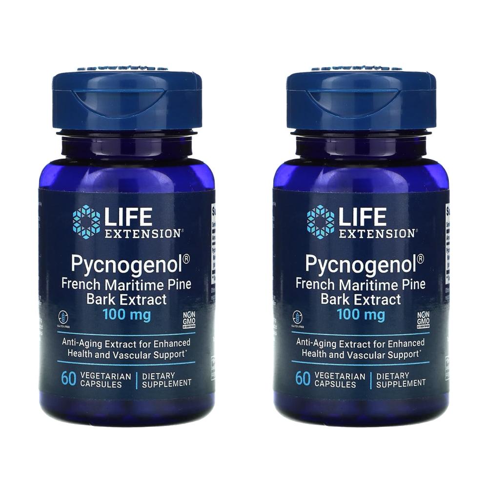 라이프익스텐션 피크노제놀 100mg 피크제놀 프랑스 해송나무 60정 (2개) - 상품 이미지