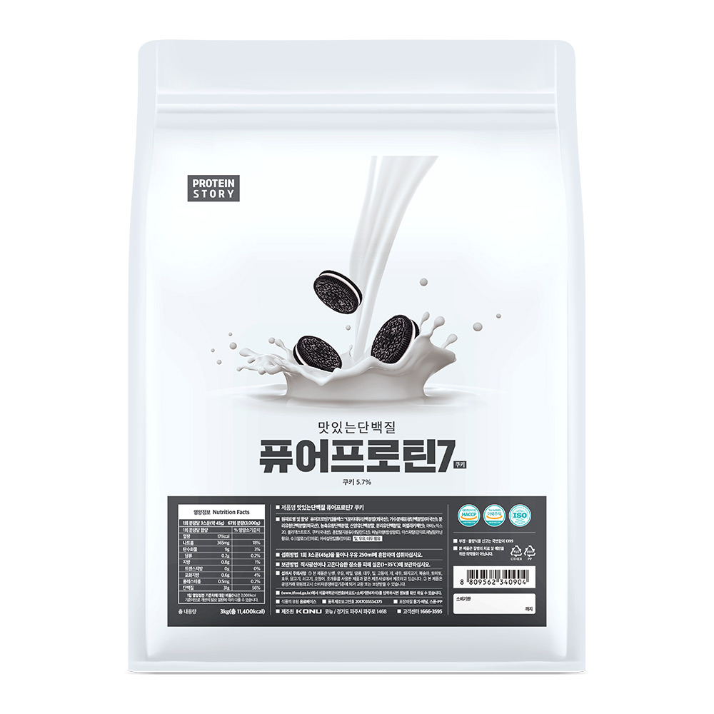 프로틴스토리 맛있는 단백질 퓨어프로틴7 쿠키 3kg