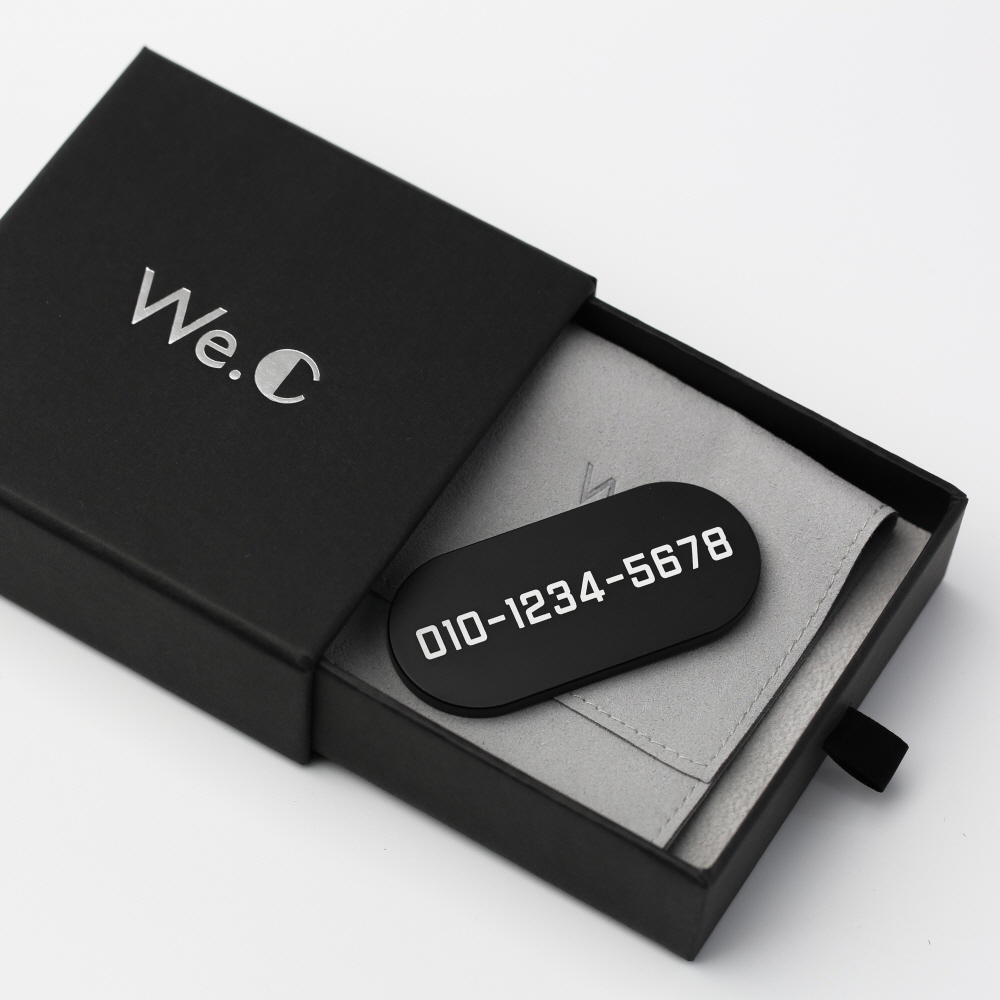 위씨 We.C 고급 메탈 타원형 주차번호판 차량 전화 알림판 자동차 전화번호판 새차선물 - 상세 이미지 3