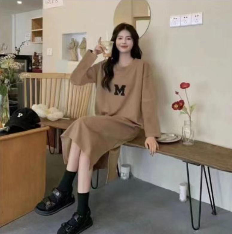 여성 캐주얼 원피스 M로고 긴팔 예쁜 롱원피스 - 상세 이미지 4