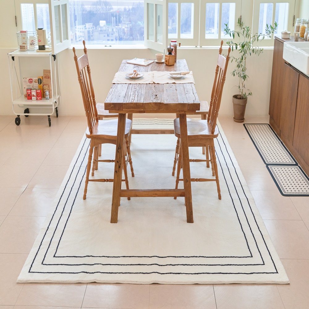 채우다공간 거실 단모 대형 먼지없는 워셔블 러그 카페트 80x120