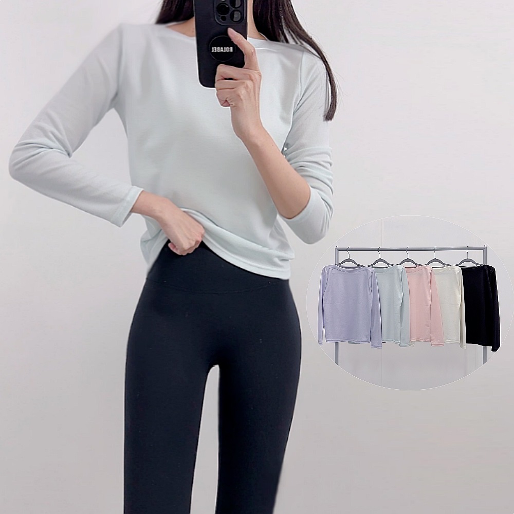 로라벨 이노 필라테스복 여성 요가복 필라테스 요가 상의 티셔츠 커버업 운동복 긴팔 복장 - 상품 이미지