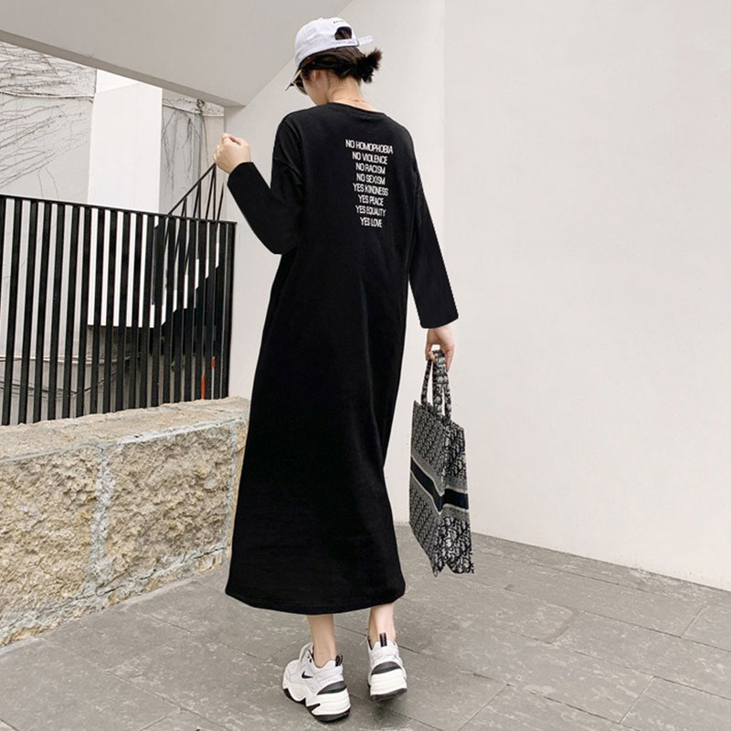 LOVE 롱원피스 화이트 블랙 휴양지 원피스 봄 가을