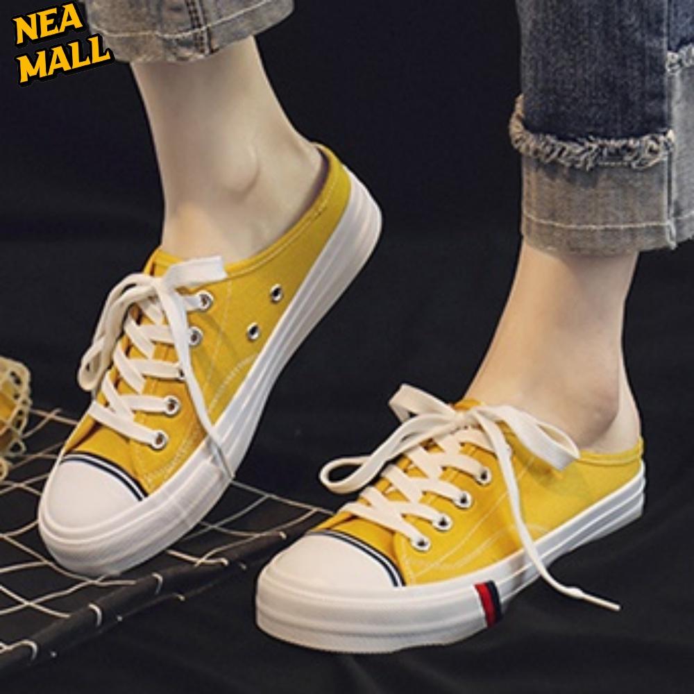 청바지 어울리는 여성스니커즈 슬립 온 여성단화운동화 칼라