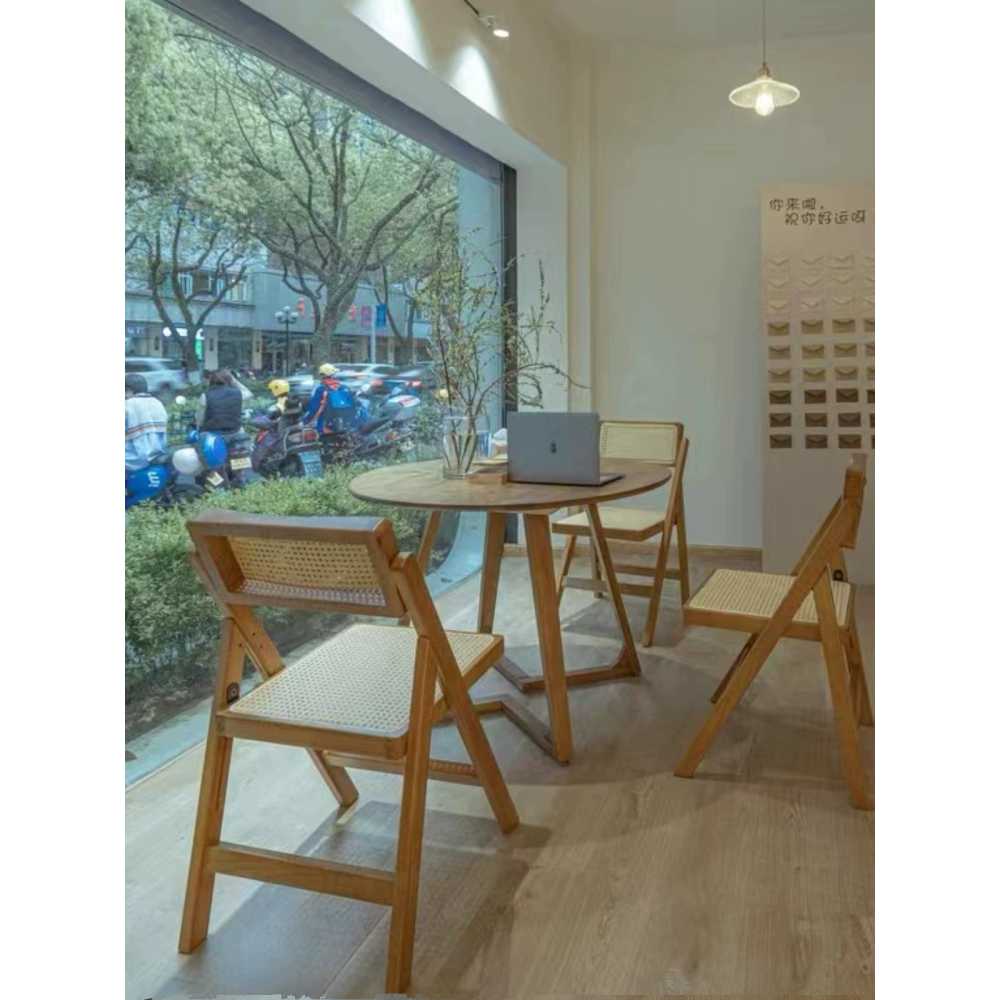 원형 테이블 쇼파 거실 티테이블 원목 카페 튼튼한 내추럴 직경 60x60 높이 60 - 상세 이미지 4