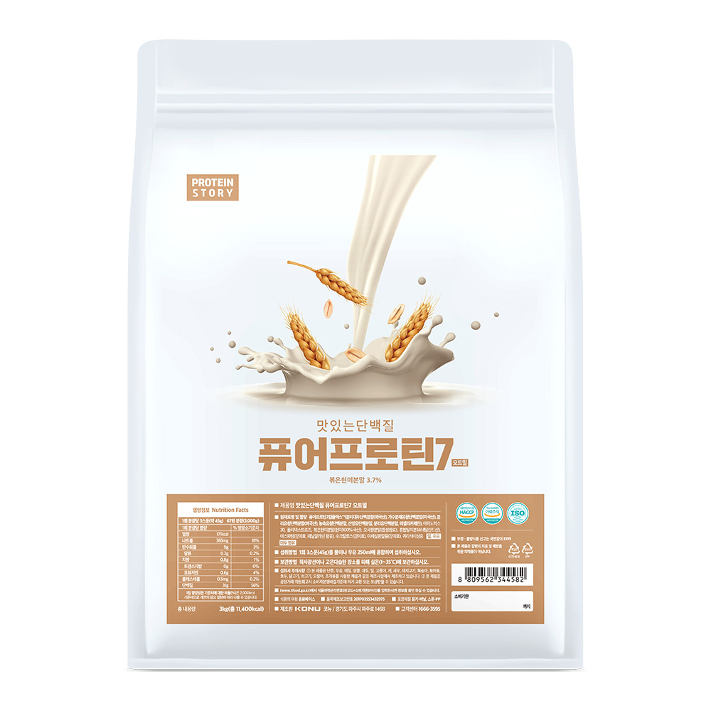 프로틴스토리 맛있는 단백질 퓨어프로틴7 오트밀 3kg