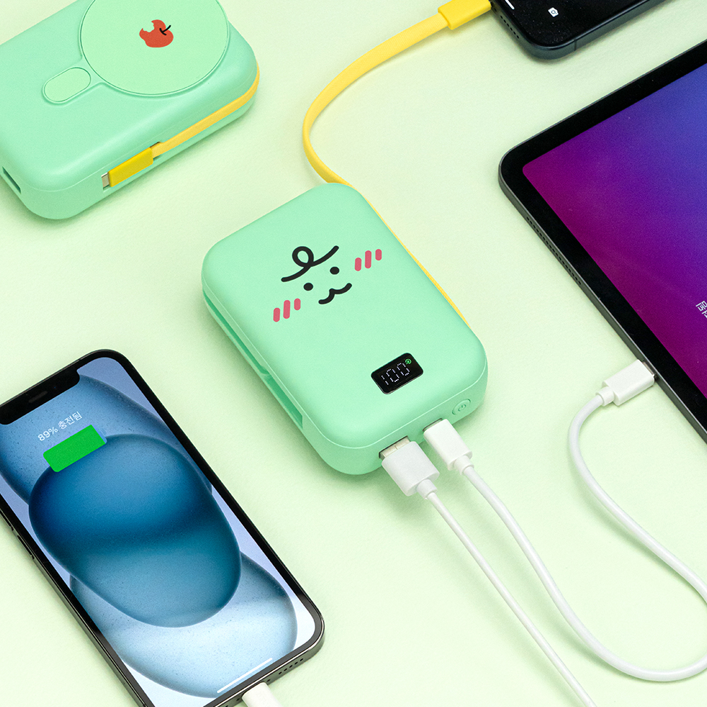 카카오프렌즈/니니즈 케이블형 맥세이프 고속충전 보조배터리 20000mAh, 죠르디 - 상세 이미지 4