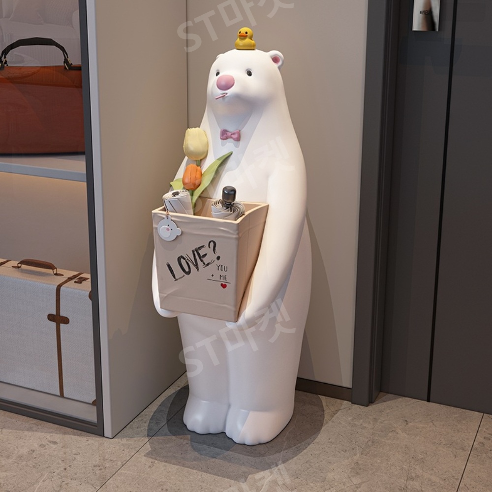러브 곰 장식 거실 현관 입구 대형 곰 장식 스토리지 사이드 테이블 거실 매장 새 집 선물 - 상품 이미지