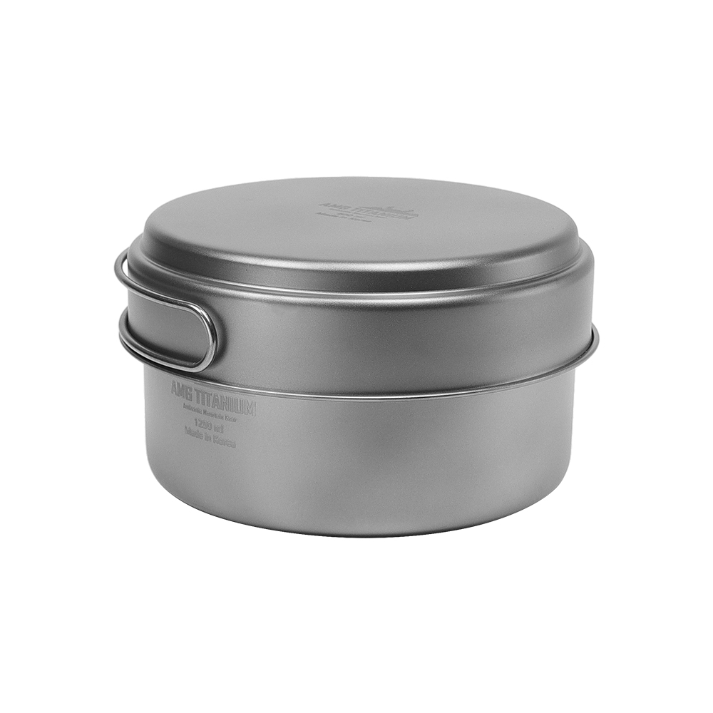 AMG 티타늄 코펠 1250ml 캠핑 반합 쿠커 백패킹 +WB비너