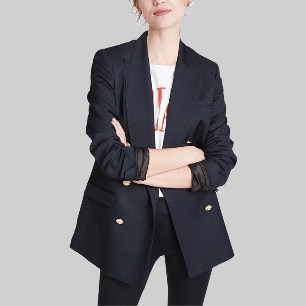 더블 브레스트 자켓 정장 재킷 명품느낌 고퀄 페미닌 무드 클래식 봄 가을 2컬러 - 상품 이미지