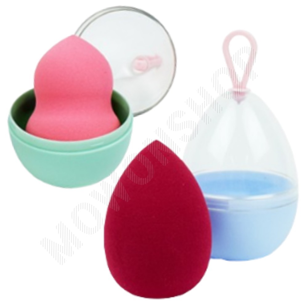 퍼프파우치 똥 물방울 퍼프 보관 통 케이스 거치대 - 상품 이미지