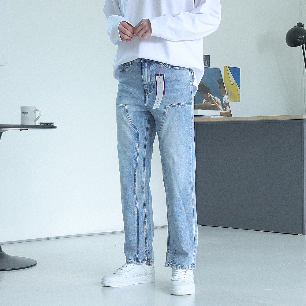 남자청바지 빅사이즈 일자핏 테이퍼드핏 청바지 - 메인 이미지