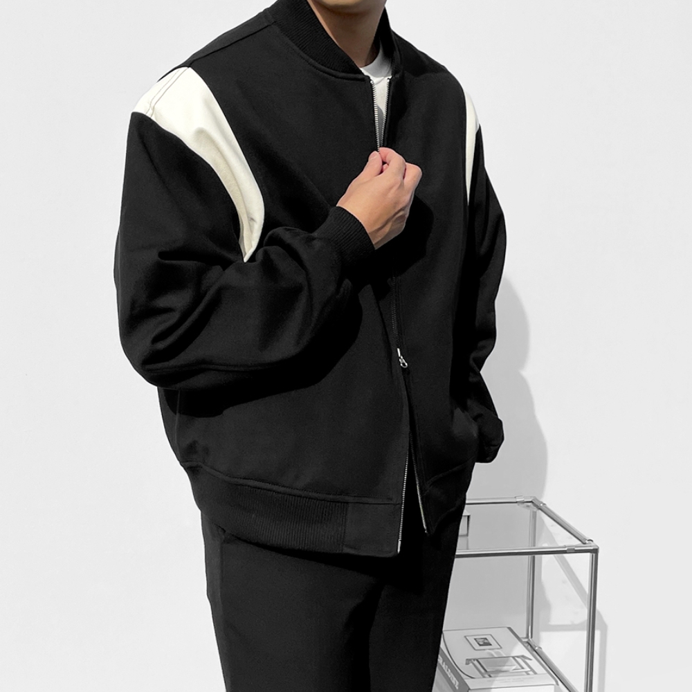 남자 바이블 봄 가을 투웨이 바시티 자켓 점퍼 - 상세 이미지 4