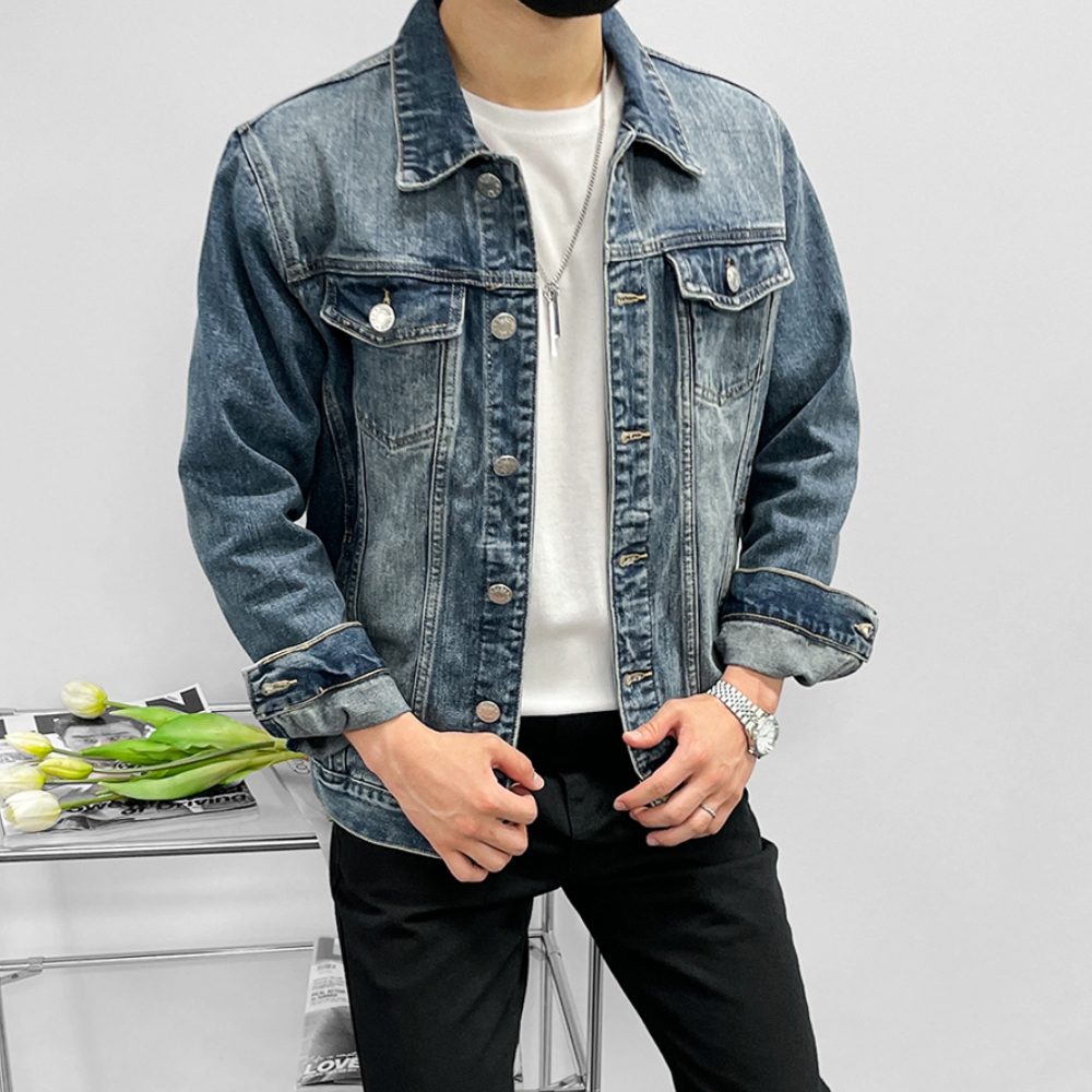 남자 매덕스 봄 가을 워싱 데미지 청자켓 95-105 - 상세 이미지 4
