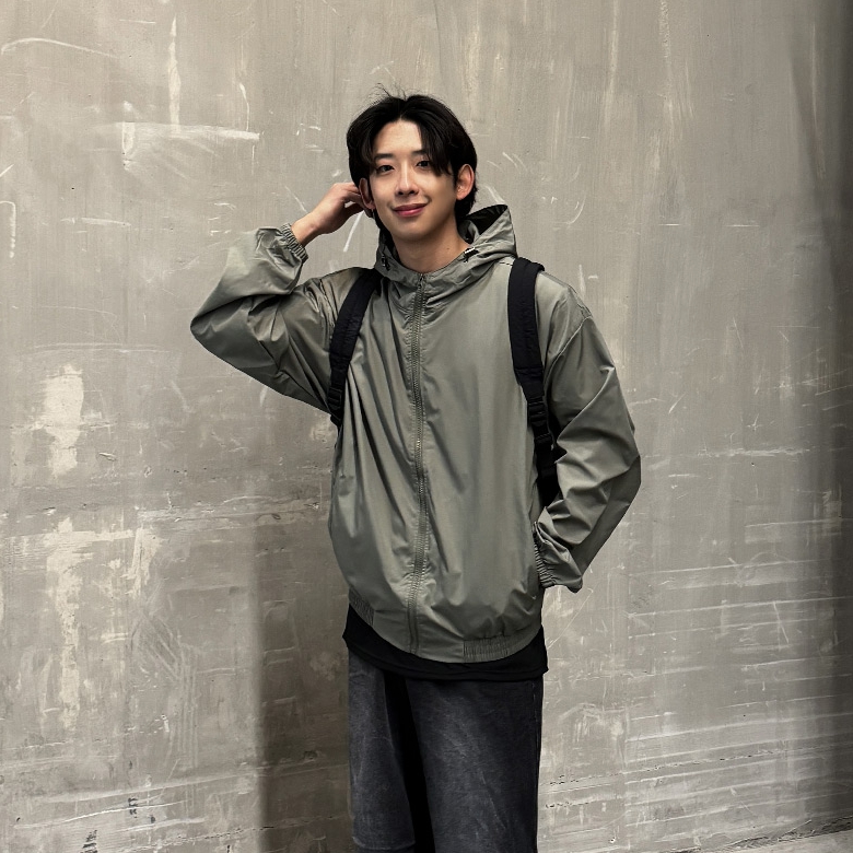 남자 허래 오버핏 봄 가을 간절기 후드 바람막이 자켓 점퍼 - 상세 이미지 5