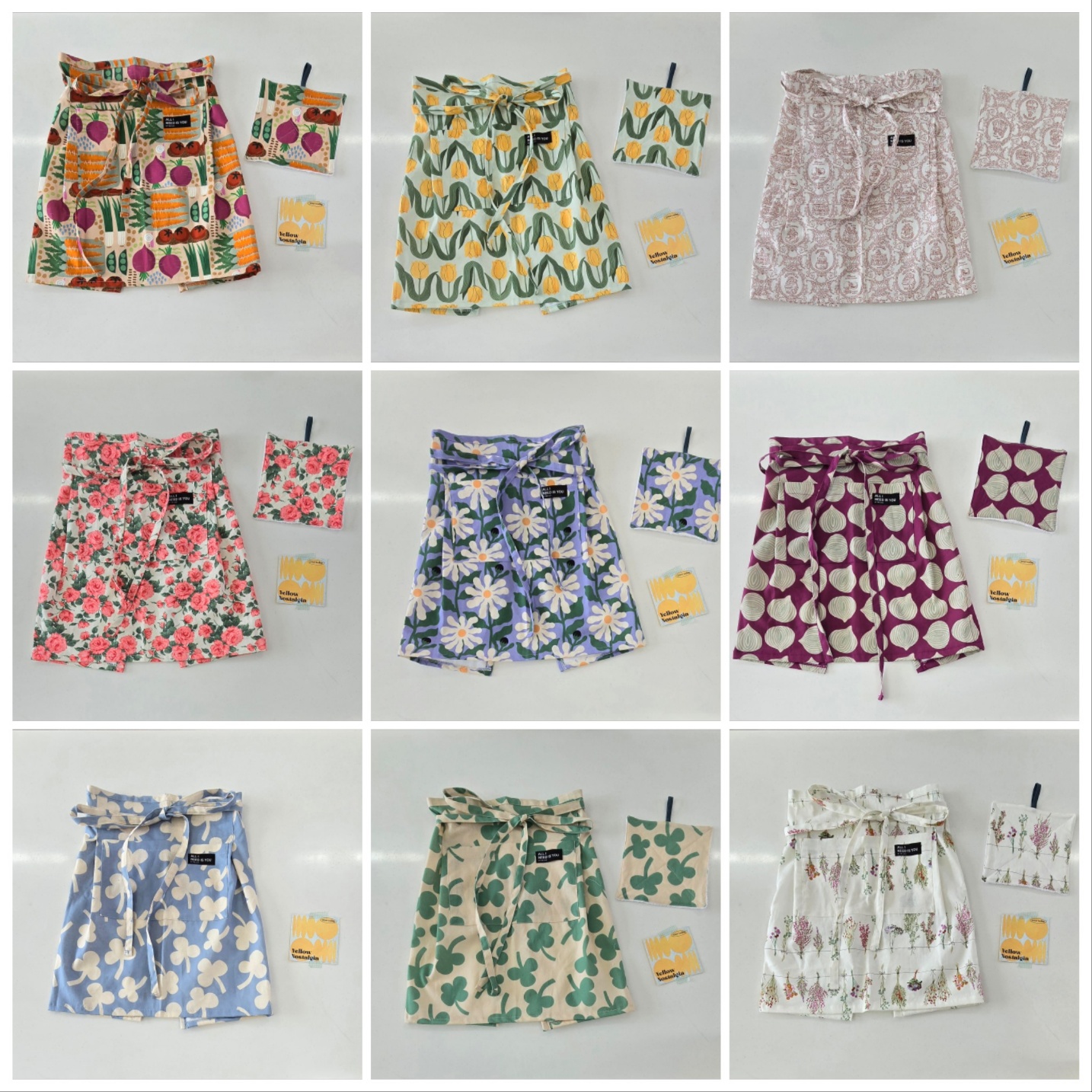 타올을 품은 린넨 앞치마 에이프런