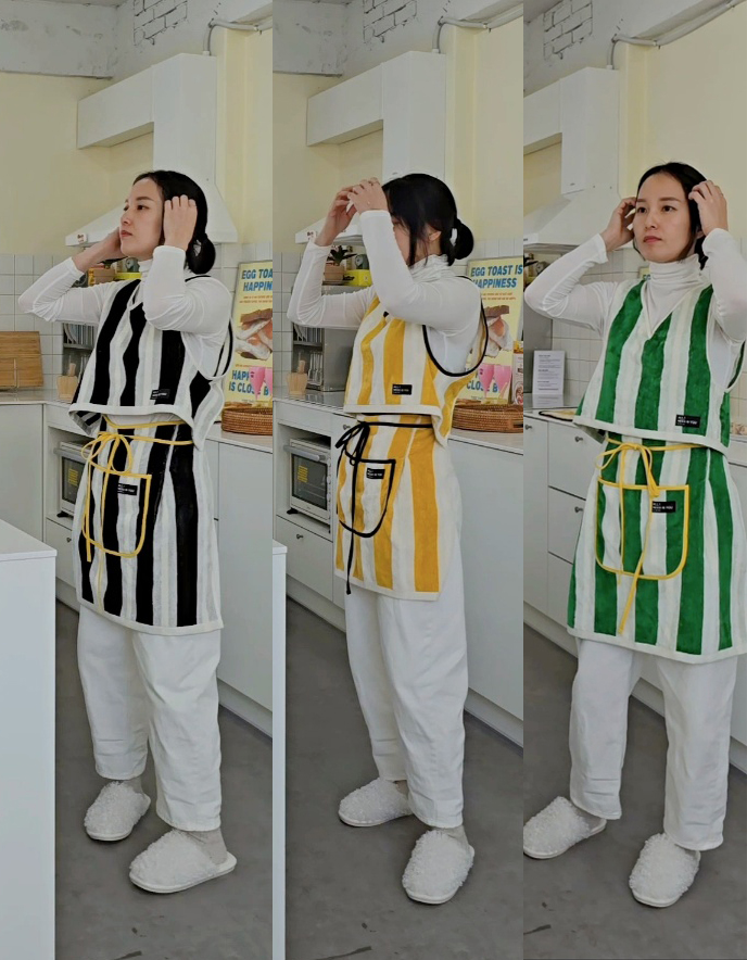 원피스,투피스 스트라이프 타월 수건 앞치마 에이프런