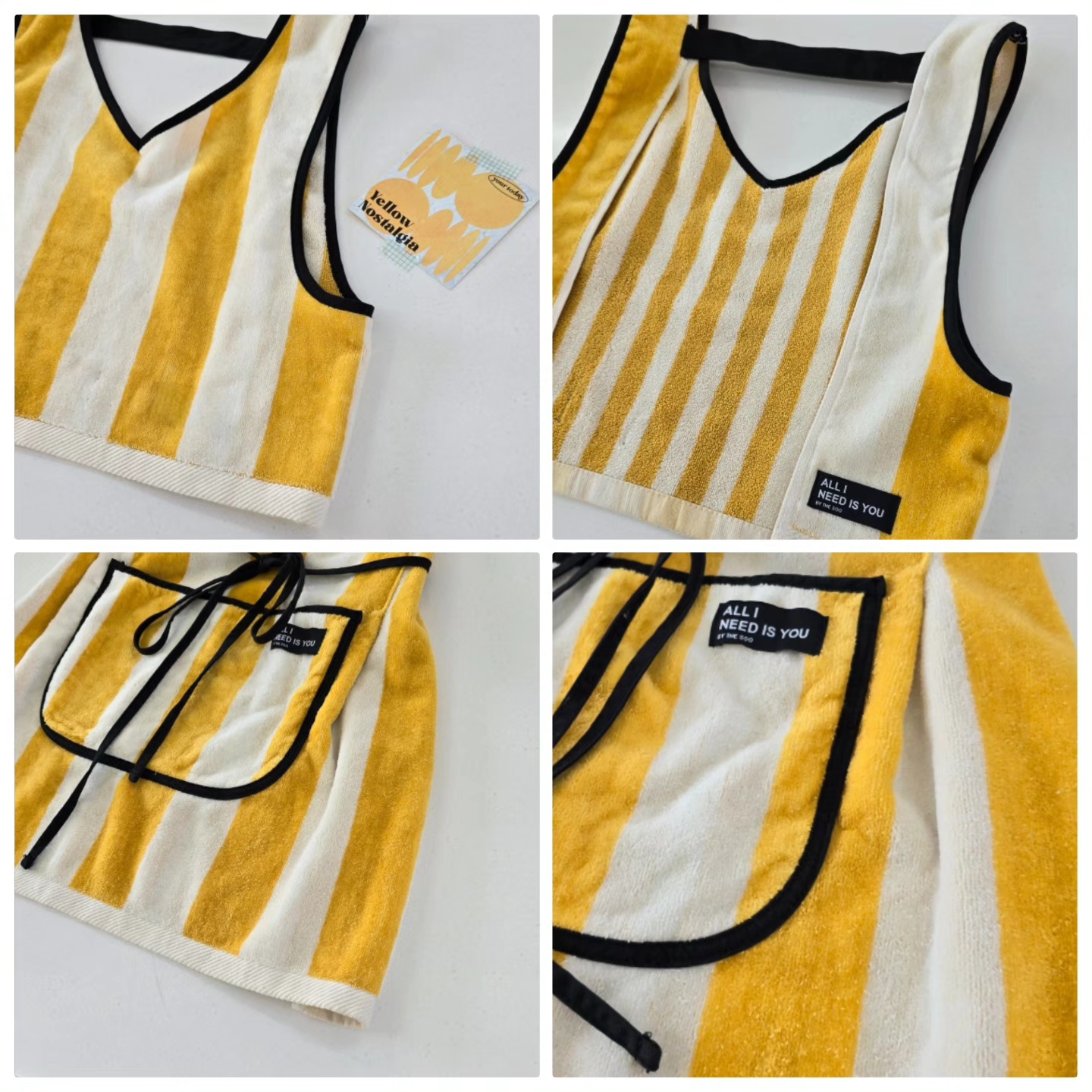 스트라이프 타월 수건 앞치마 에이프런