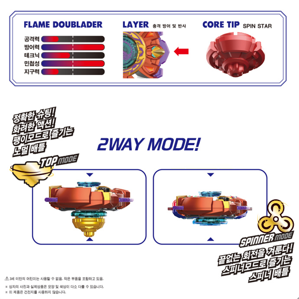 차징탑스피너 BX 플레임 더블레이더 팽이 장난감 배틀 남자아이 선물 - 상세 이미지 5