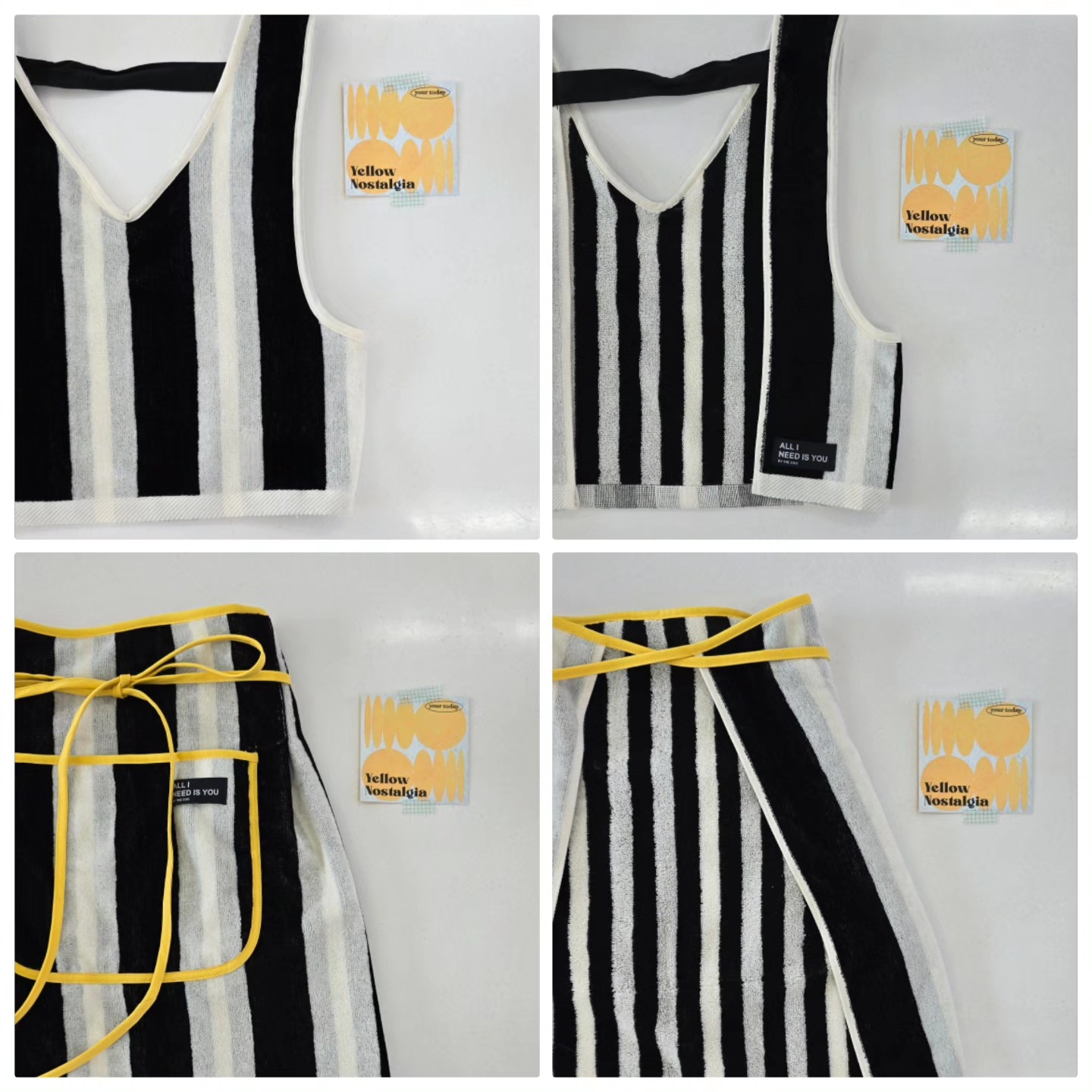 스트라이프 타월 수건 앞치마 에이프런