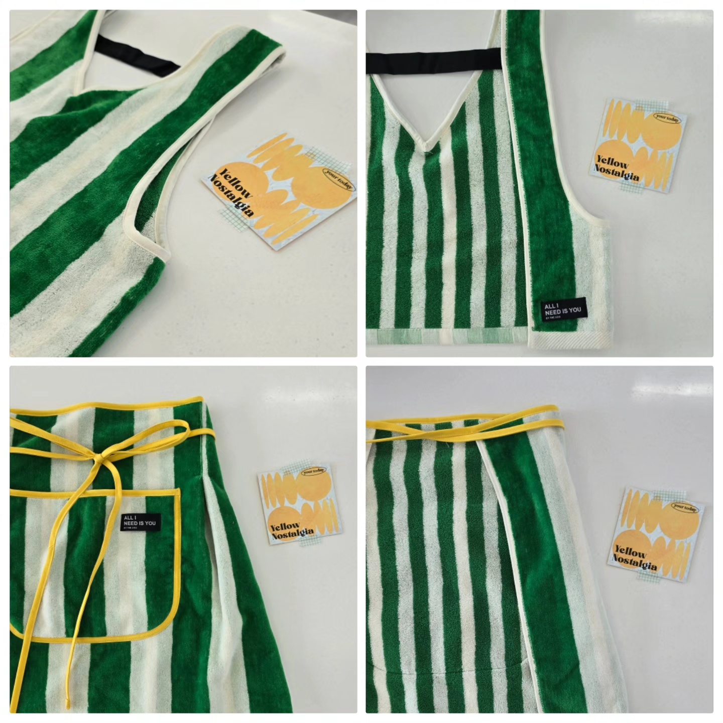 스트라이프 타월 수건 앞치마 에이프런