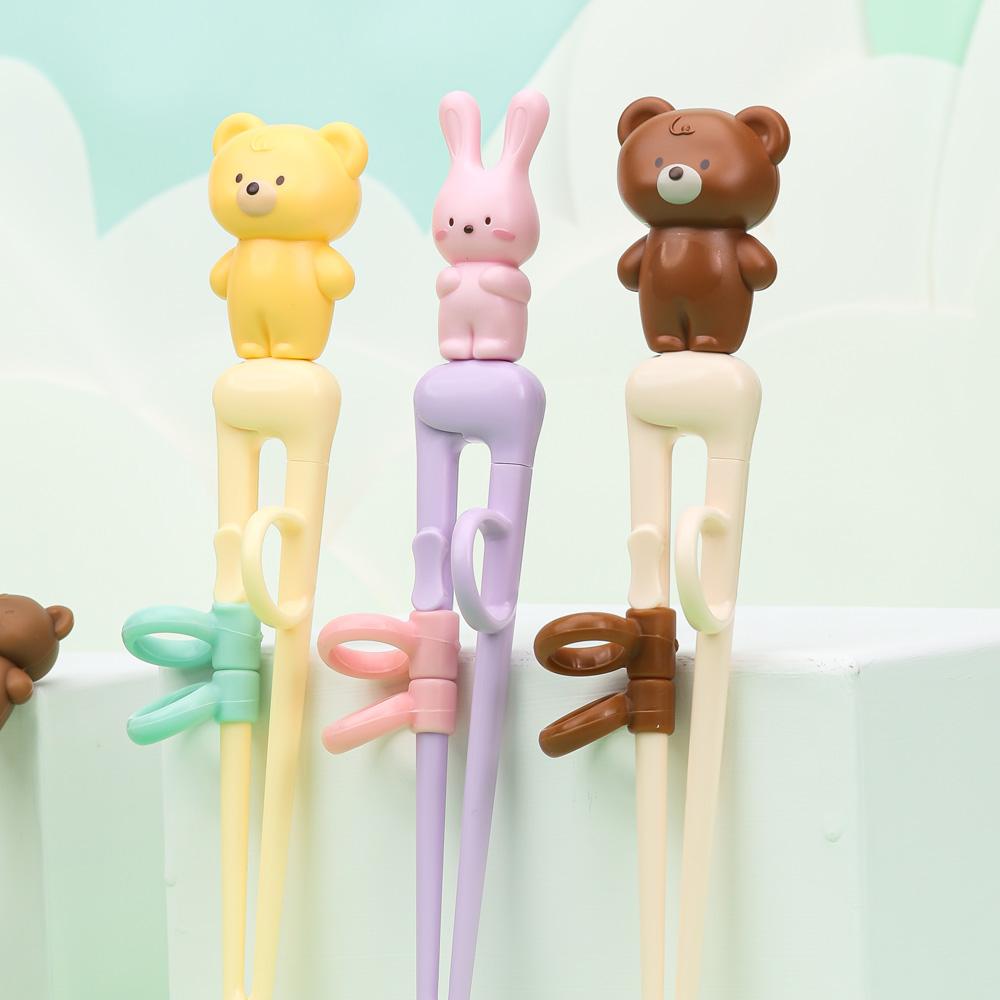 릴팡더스틱 맥스 유아 아기 첫 연습 젓가락 1단계 캐릭터 핑크토끼 곰 오른손 왼손 - 상세 이미지 4