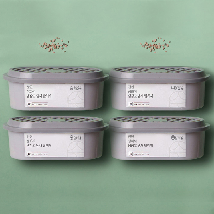 반영구 국산100% 강력한 천연 냉장고 탈취제 냉동실 반찬 김치 냄새제거 탈취 탈취기 4개