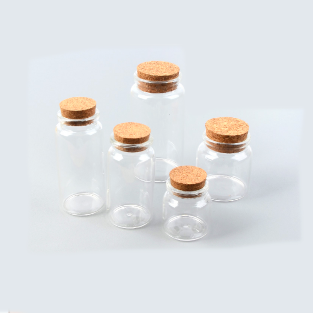 마개형 원형중대형유리공병 약병미니어쳐수납병 소분용기 37x40mm - 메인 이미지