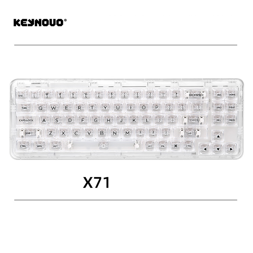 YUNZII X71 윤지 얼음 키보드 유무선 키보드 게이밍 투명 키보드 핫 스왑 화이트 - 상세 이미지 4