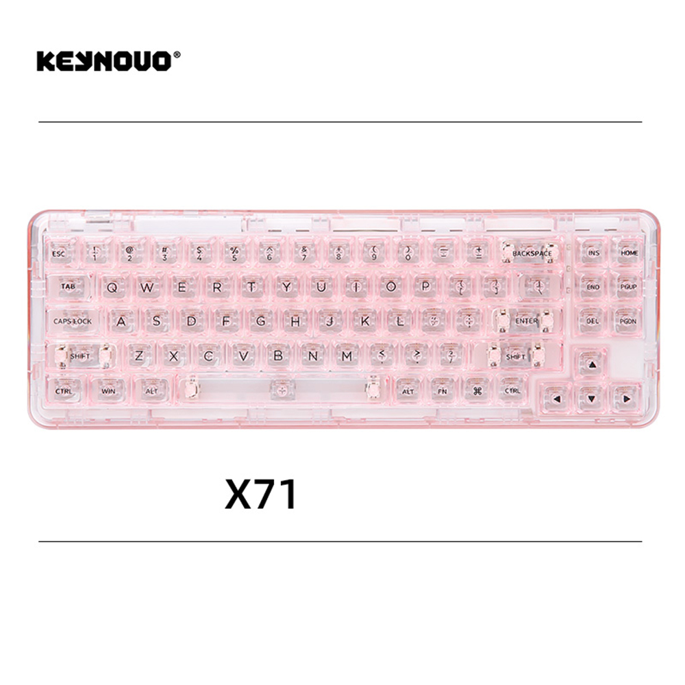 YUNZII X71 윤지 얼음 키보드 유무선 키보드 게이밍 투명 키보드 핫 스왑 화이트 - 상세 이미지 5