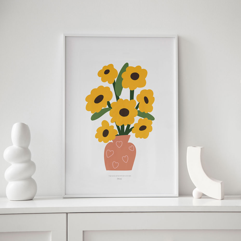 해바라기 그림 액자 거실 풍수 인테리어 포스터 행운바라기 A3 (297x420mm) 이미지 8