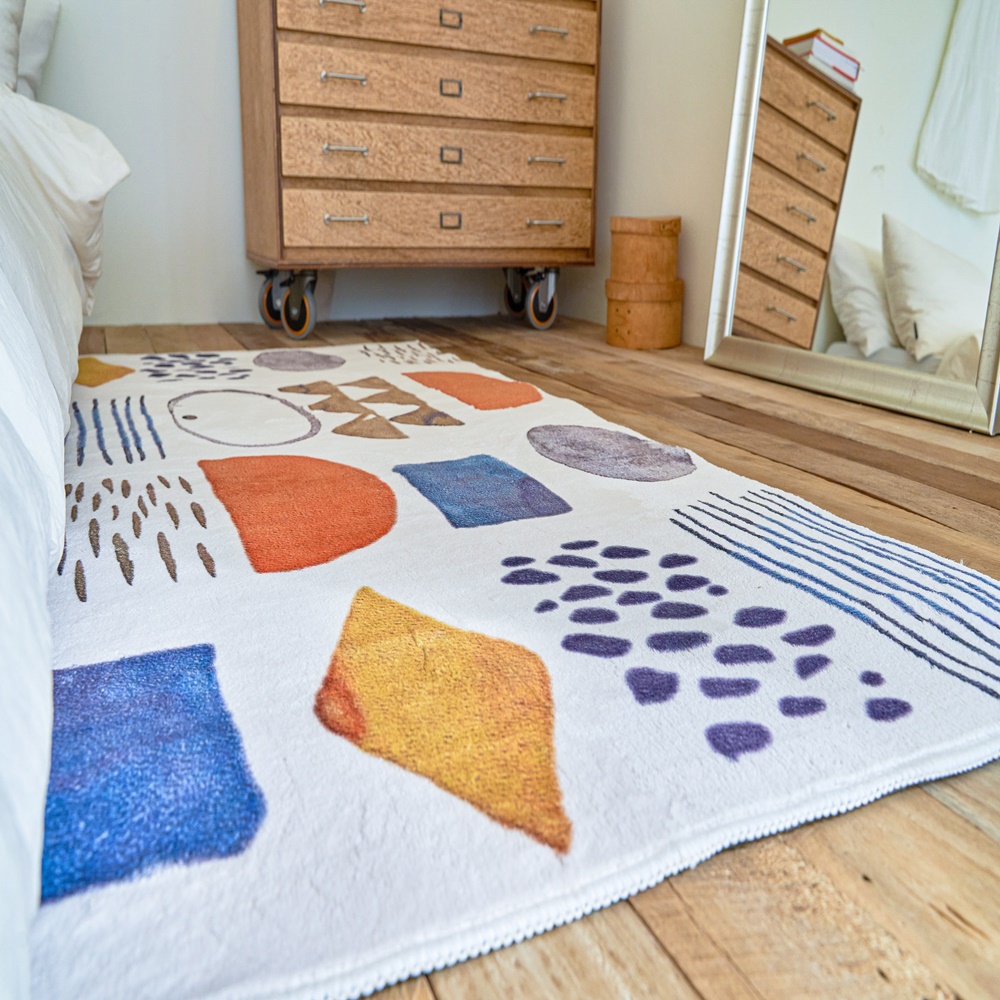 채우다공간 거실 단모 양털 모로칸 워셔블 러그 80x160