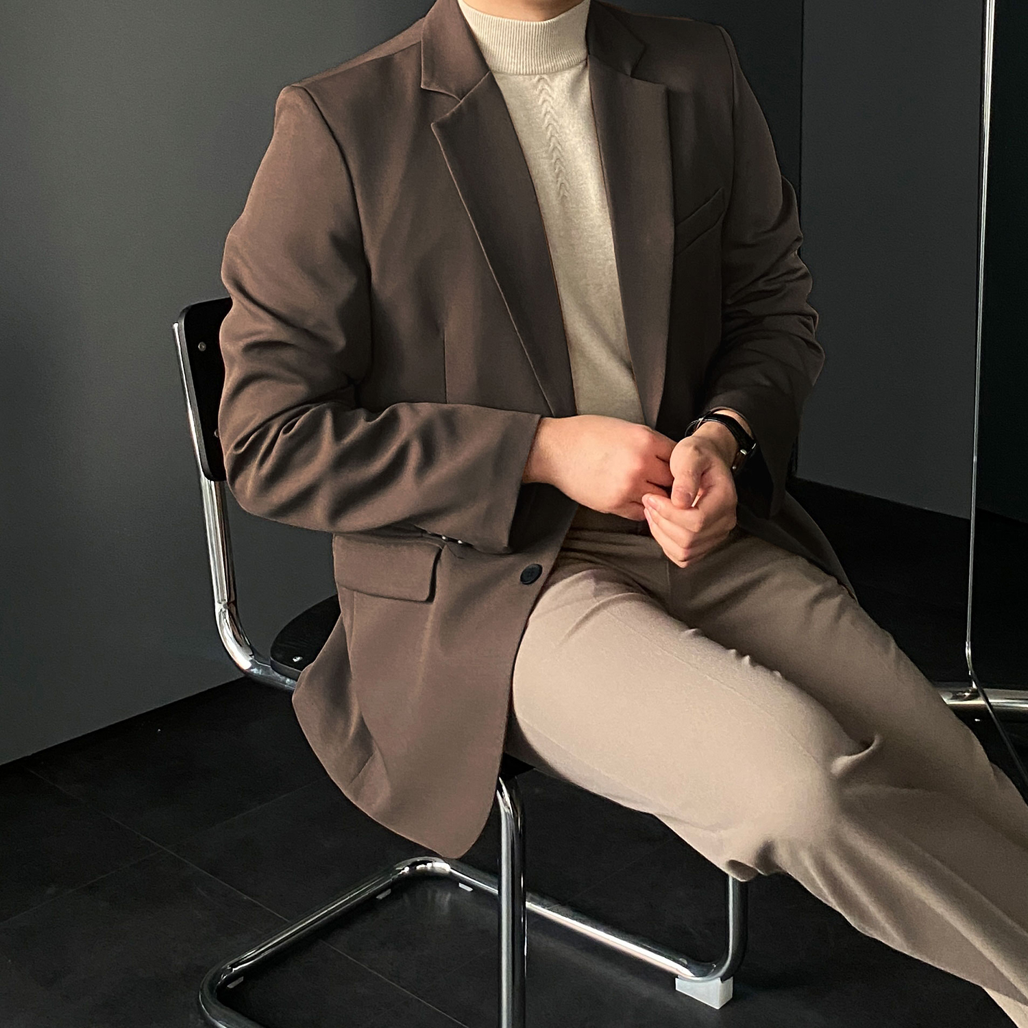 남자블레이저 오버핏블레이저 정장마이 - 상세 이미지 3