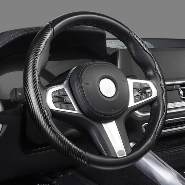 얇은 자동차핸들커버 벤츠 BMW 아우디 카본 패던 운전대 덮개 - 메인 이미지