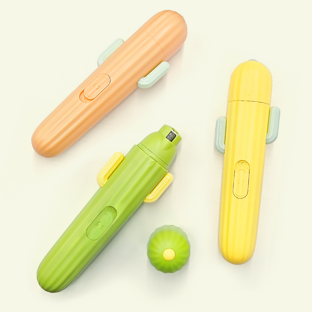 펫쭈 선인장 LED 발톱갈이 그라인더 강아지 고양이 다듬기 발톱깎이 케어