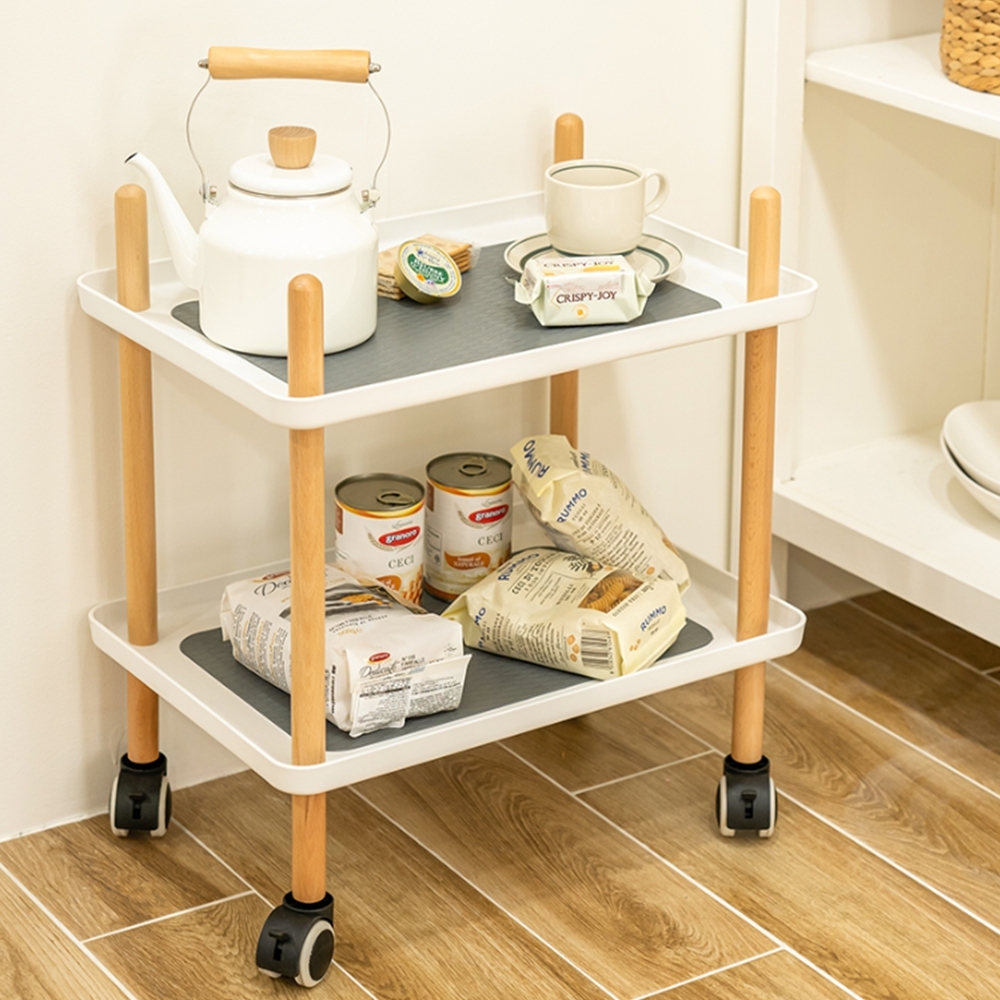이동식 우드트레이 주방 거실 바퀴선반 틈새 트롤리 2단 3단