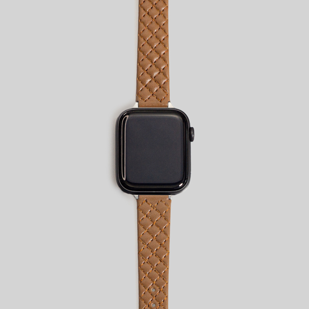 웨어플래닛 애플워치 울트라 10 호환 천연가죽 슬림 퀼팅 레더 스퀘어버클 밴드 스트랩 시계 줄