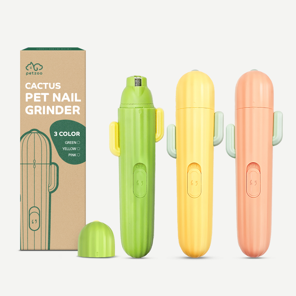 펫쭈 선인장 LED 발톱갈이 그라인더 강아지 고양이 다듬기 발톱깎이 케어