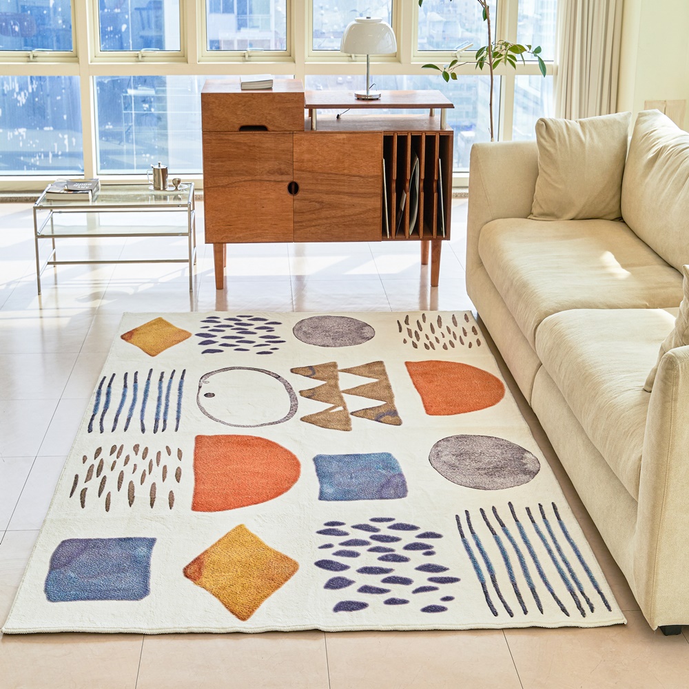 채우다공간 거실 단모 양털 모로칸 워셔블 러그 80x160