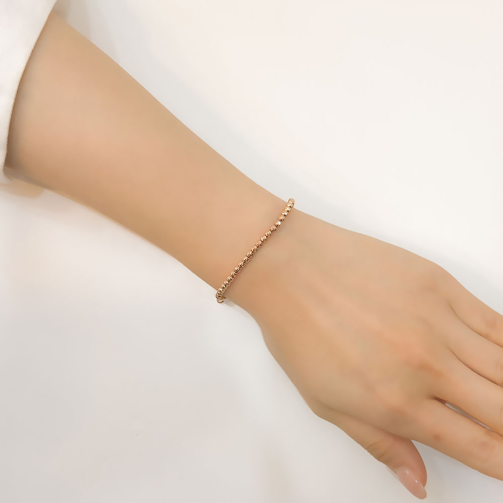14k 3mm 컷팅볼 팔찌 OPPB1553 - 상세 이미지 2