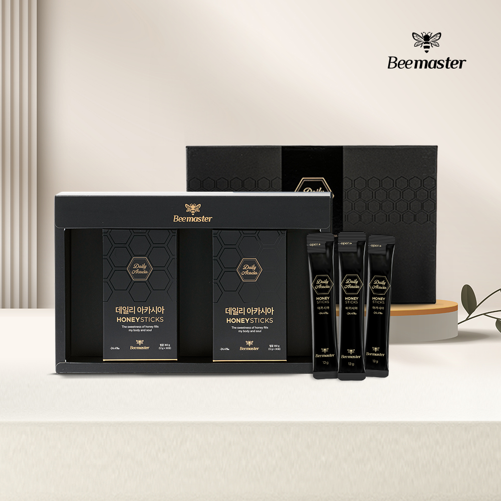 비마스터 데일리 아카시아 꿀스틱 선물세트 천연 벌꿀스틱 12g 60개입