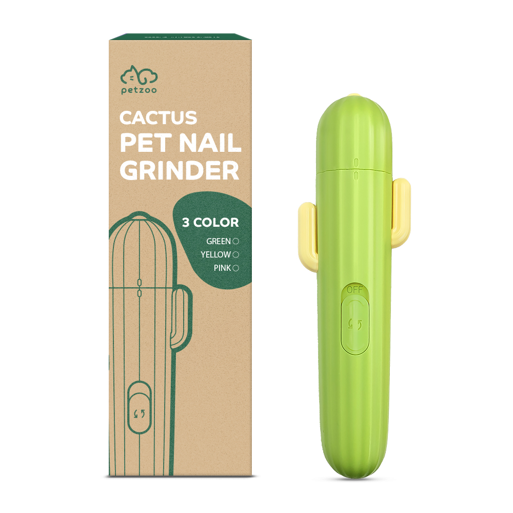펫쭈 선인장 LED 발톱갈이 그라인더 강아지 고양이 다듬기 발톱깎이 케어