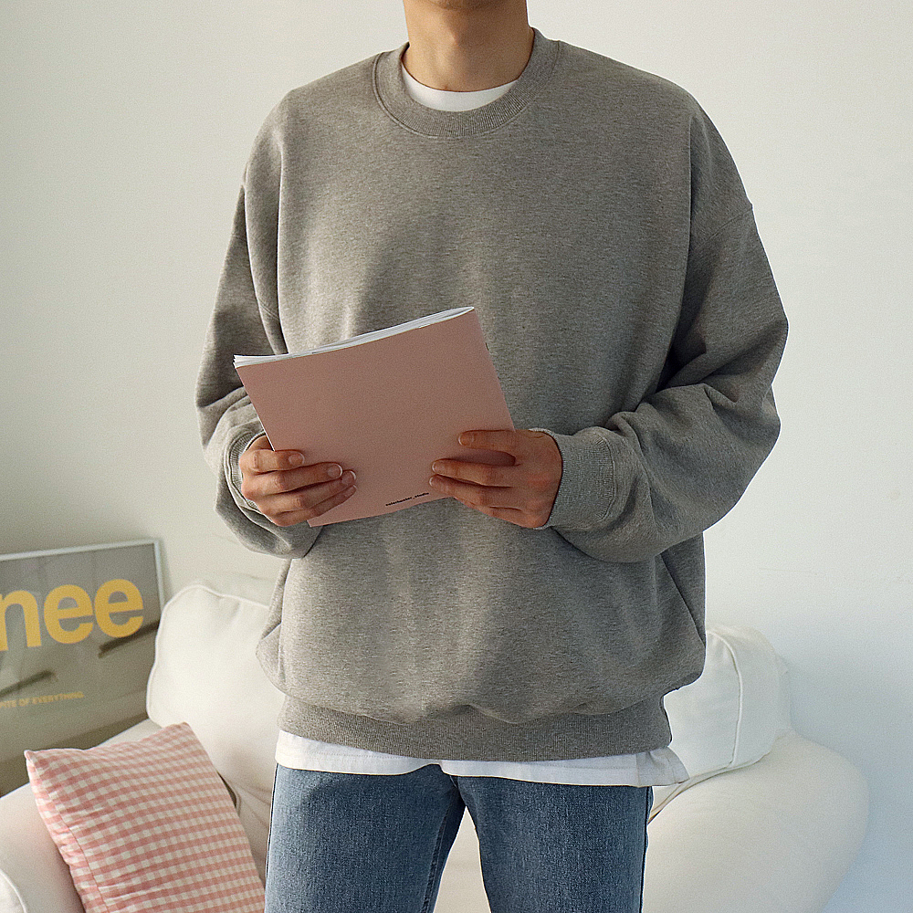 남자 맨투맨 오버핏 긴팔 USA코튼 맨투맨 티셔츠 - 상품 이미지