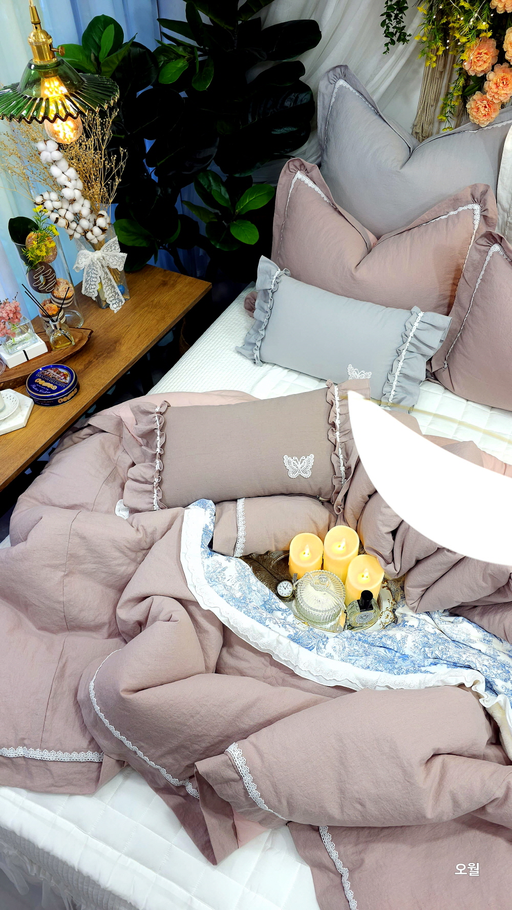 신혼 호텔이불 호텔침구 라지킹침구세트 침구류 린넨코튼 모달