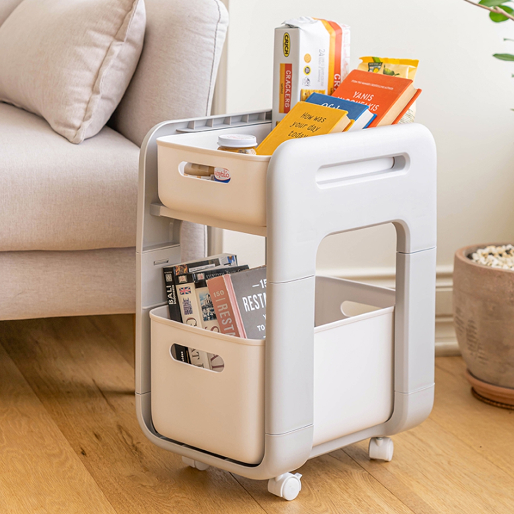 이동식트레이 거실 바퀴달린 틈새선반 수납트롤리 2단