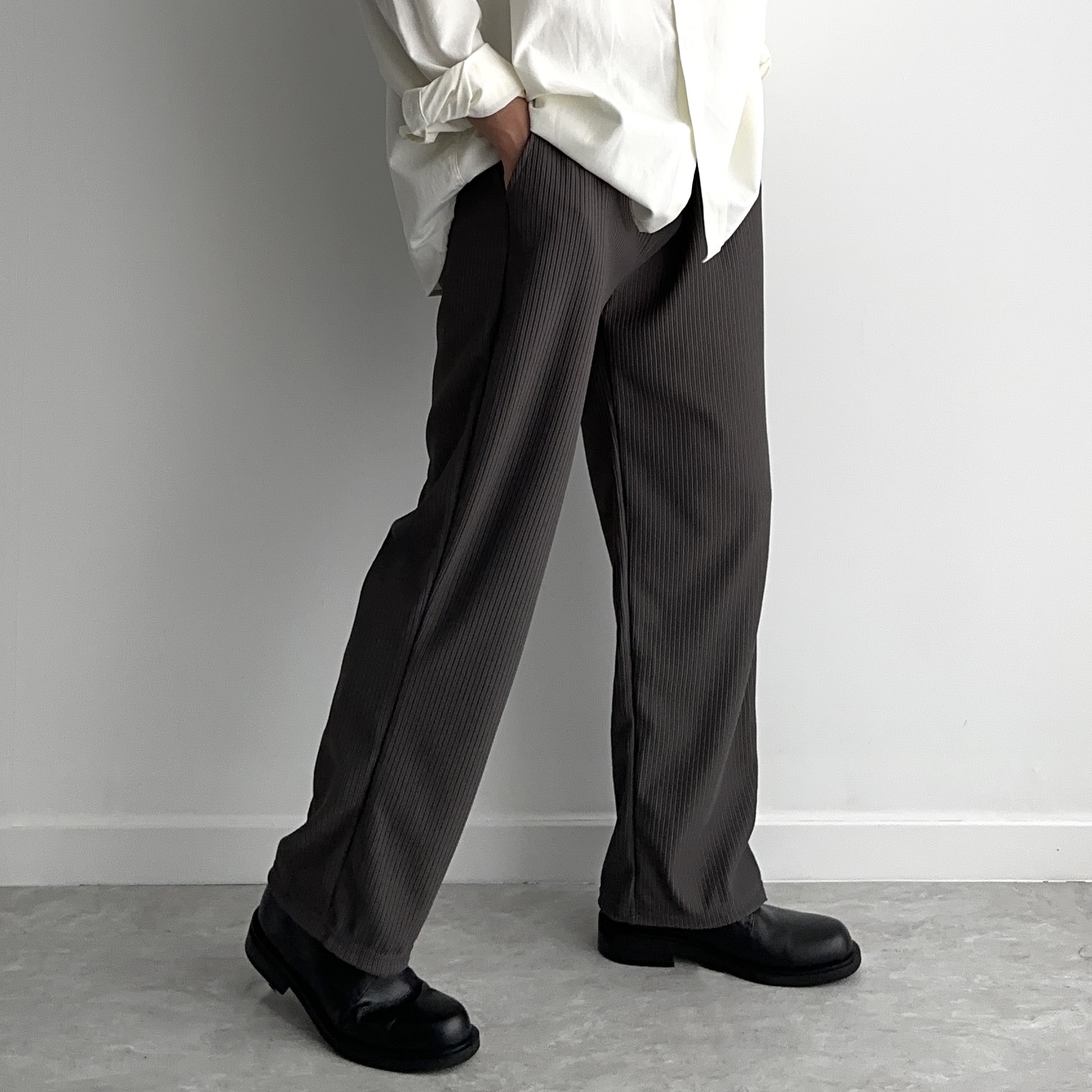 남자플리츠팬츠 남자주름바지 구김없는바지 - 상세 이미지 4